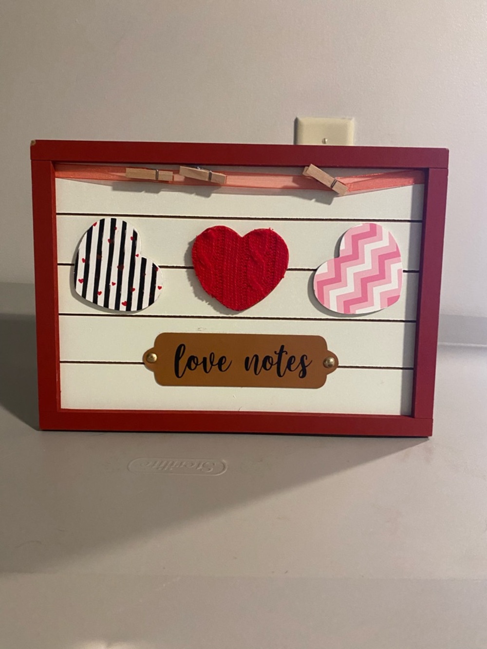 Love Notes Heart Memo Board - Red Frame